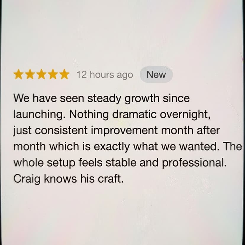 Client Google review screenshot