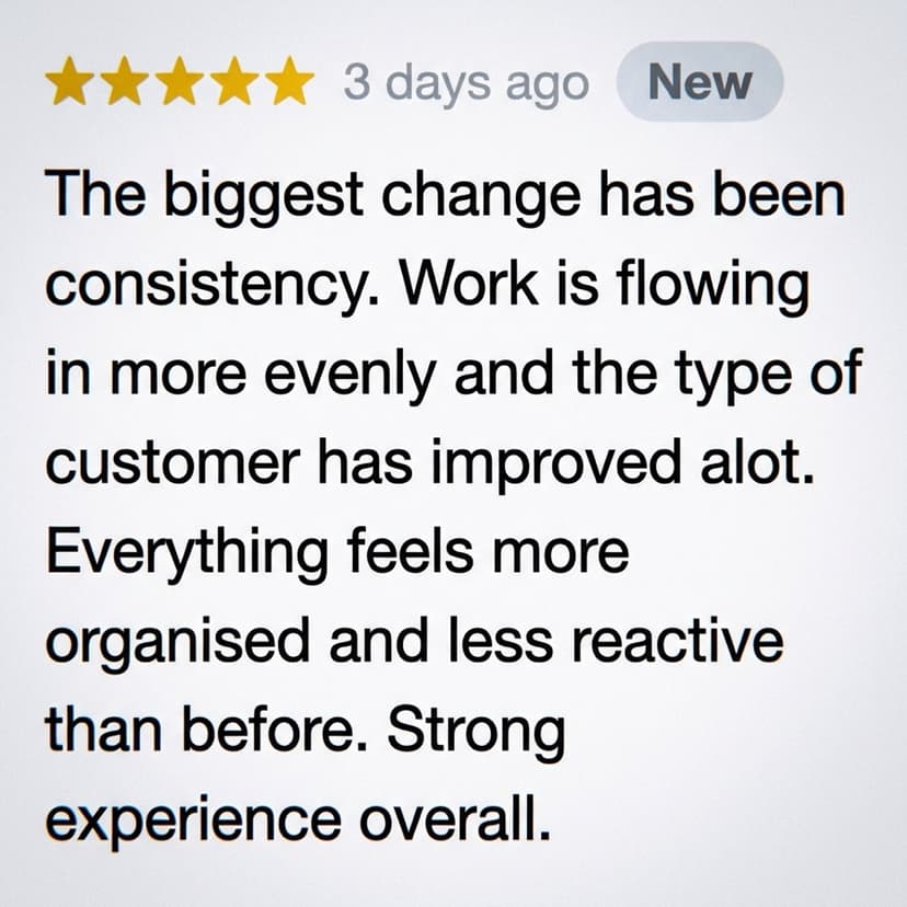 Client Google review screenshot