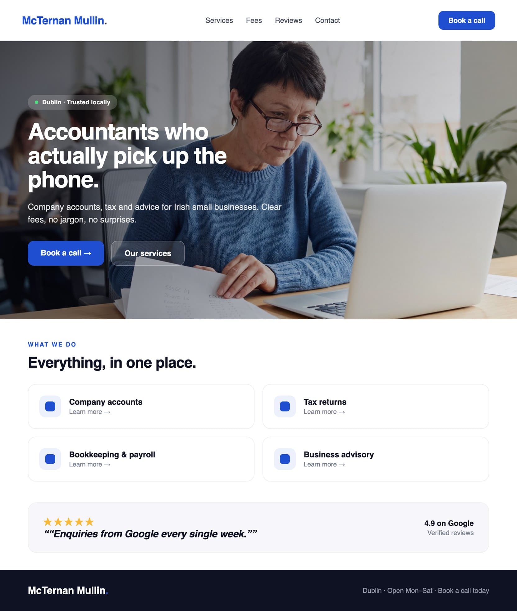 Generated accountant website for Dublin