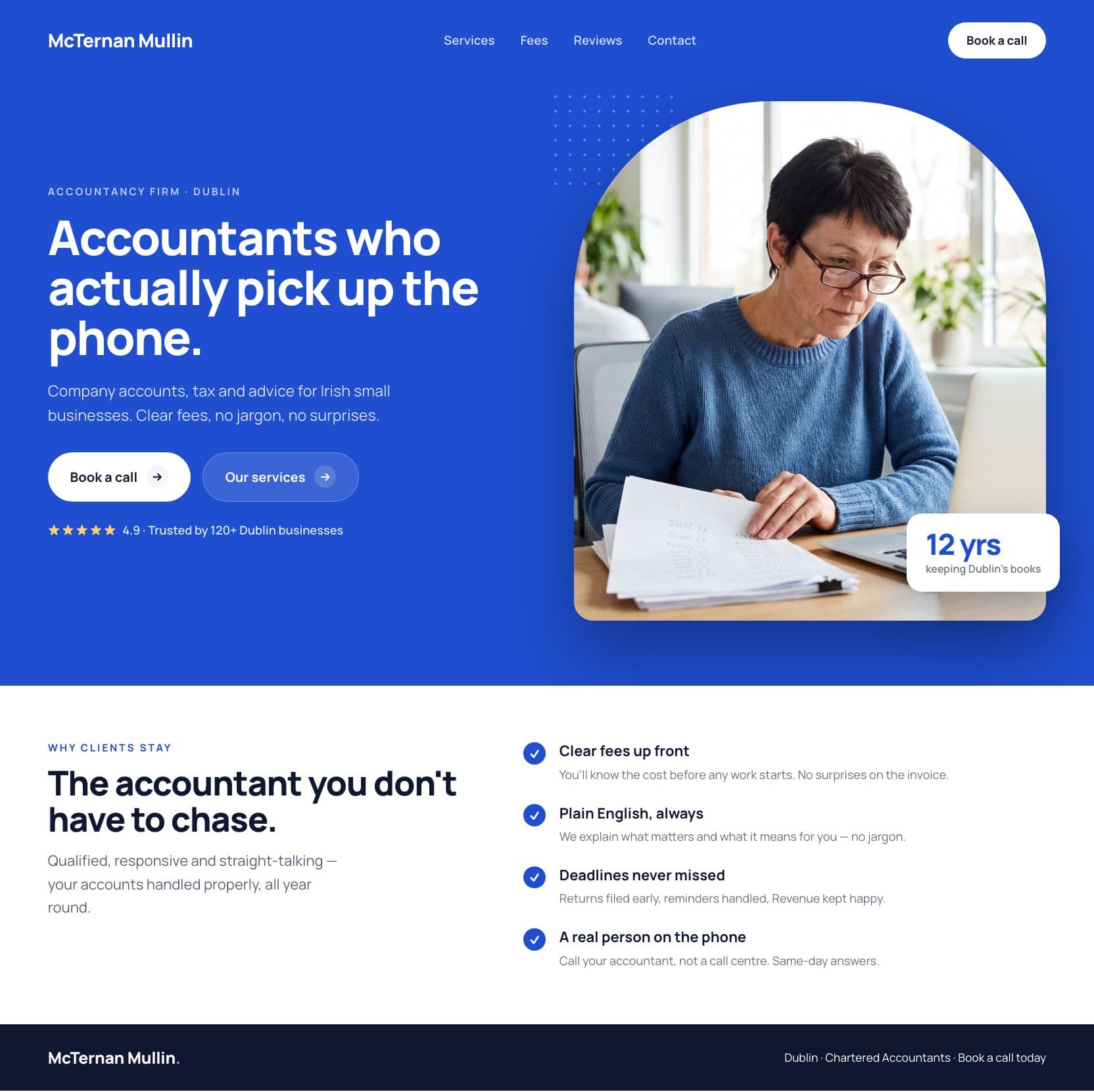 An example accountancy practice website built on the Webnua platform