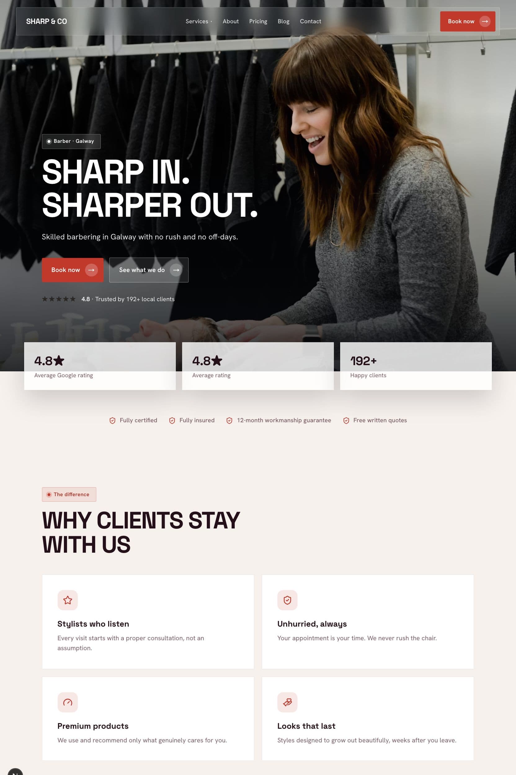 Generated barber website for Dublin 8
