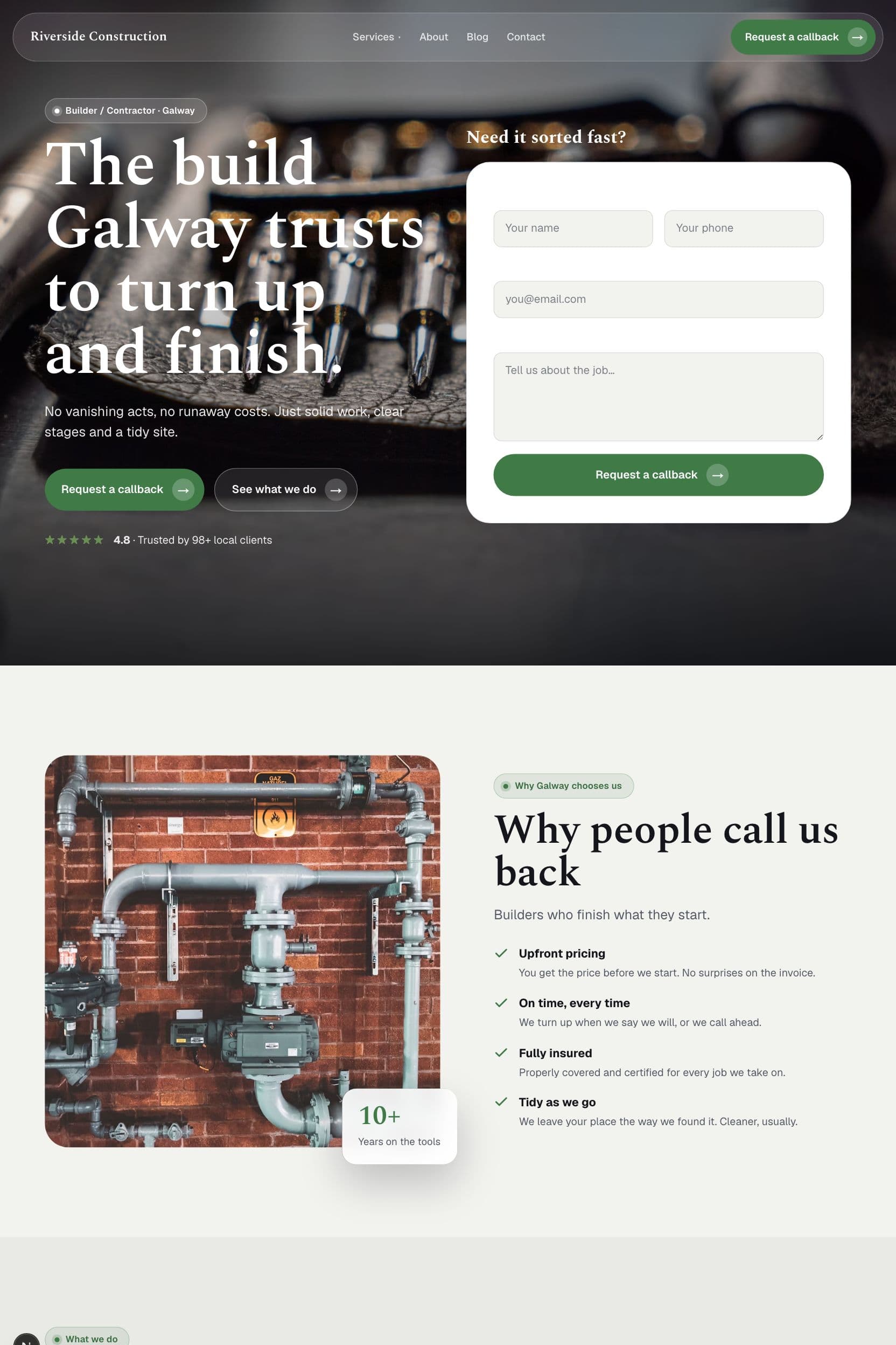 Generated builder website for Limerick