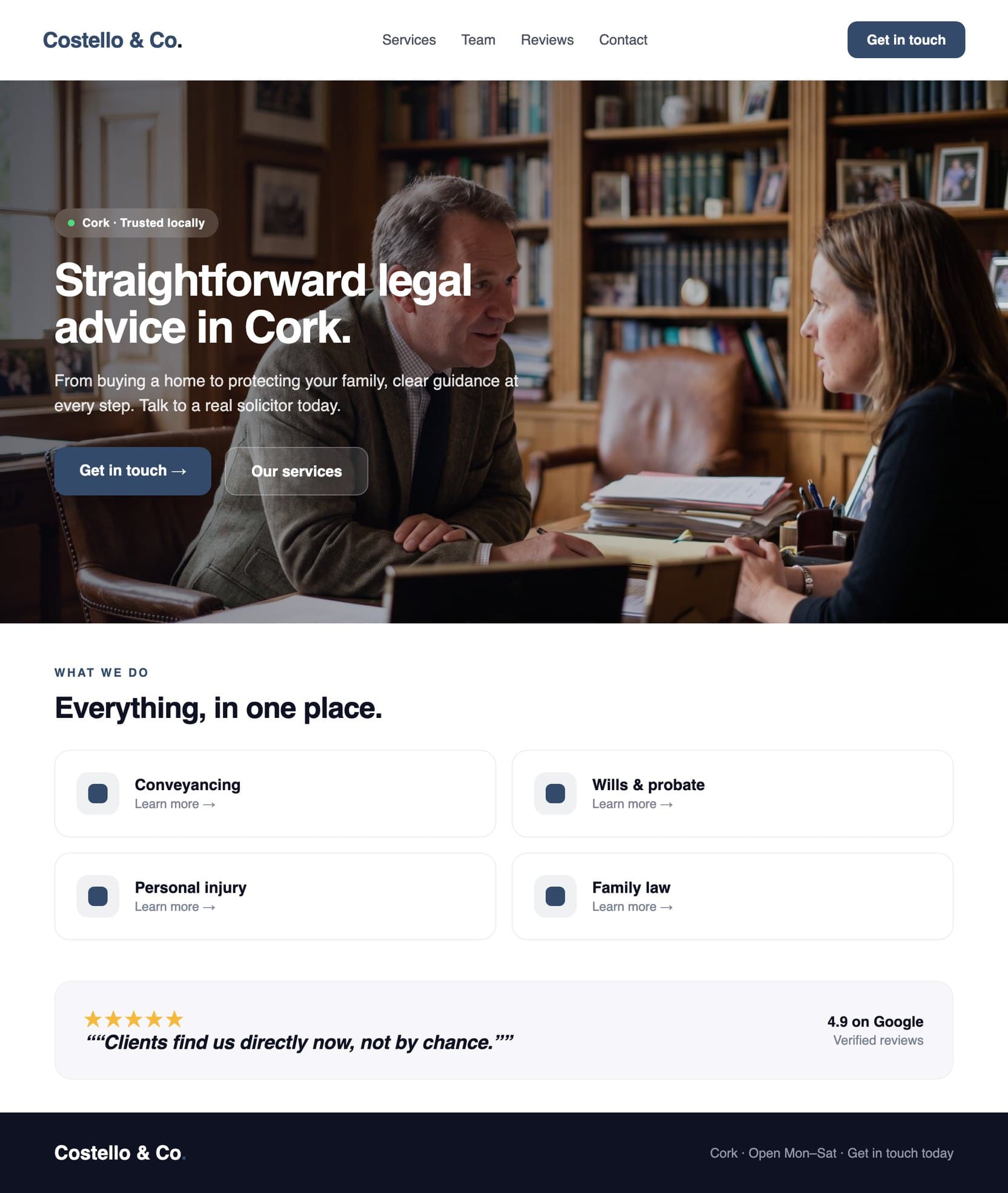 Generated solicitor website for Cork