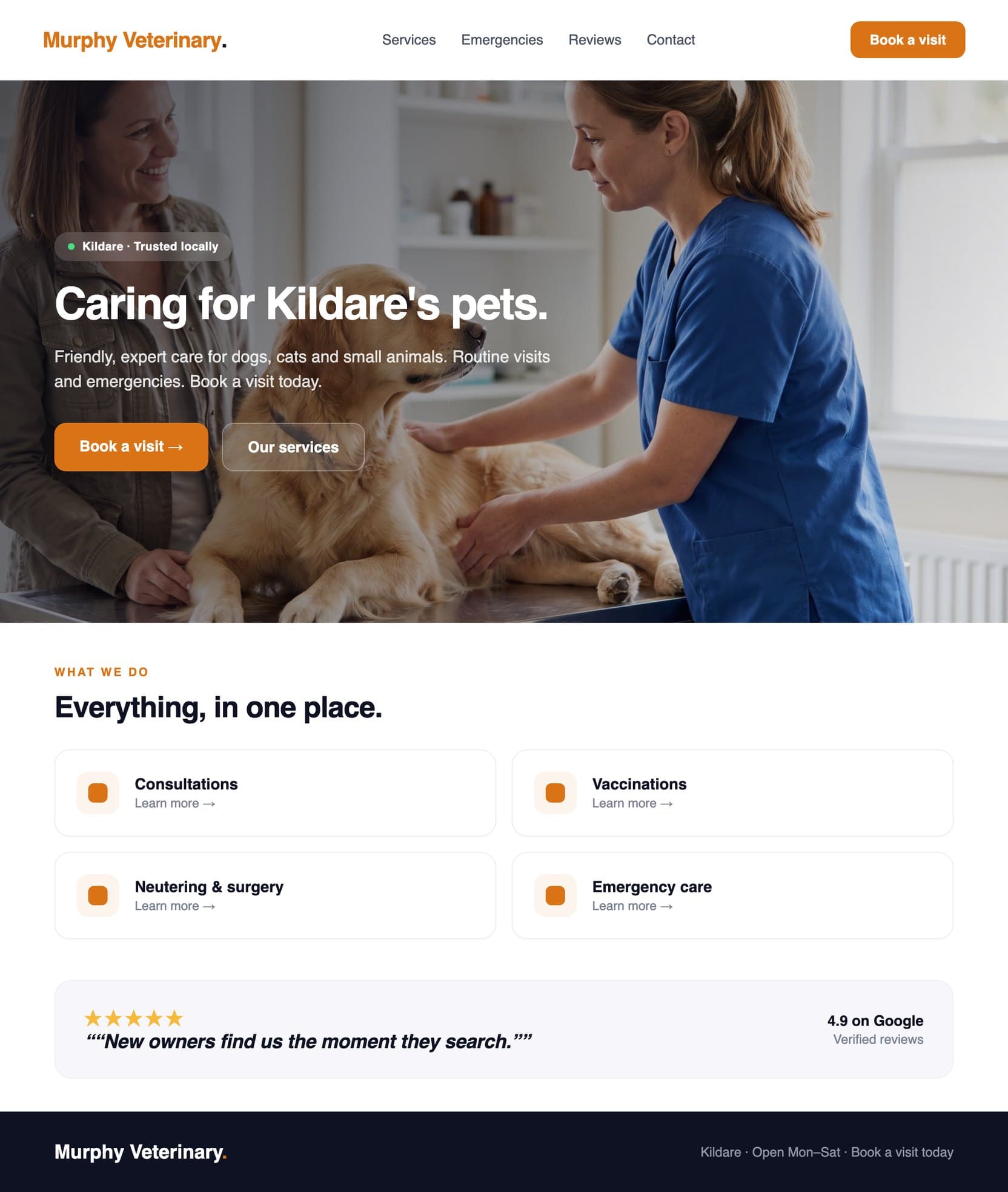 Generated vet website for Kildare