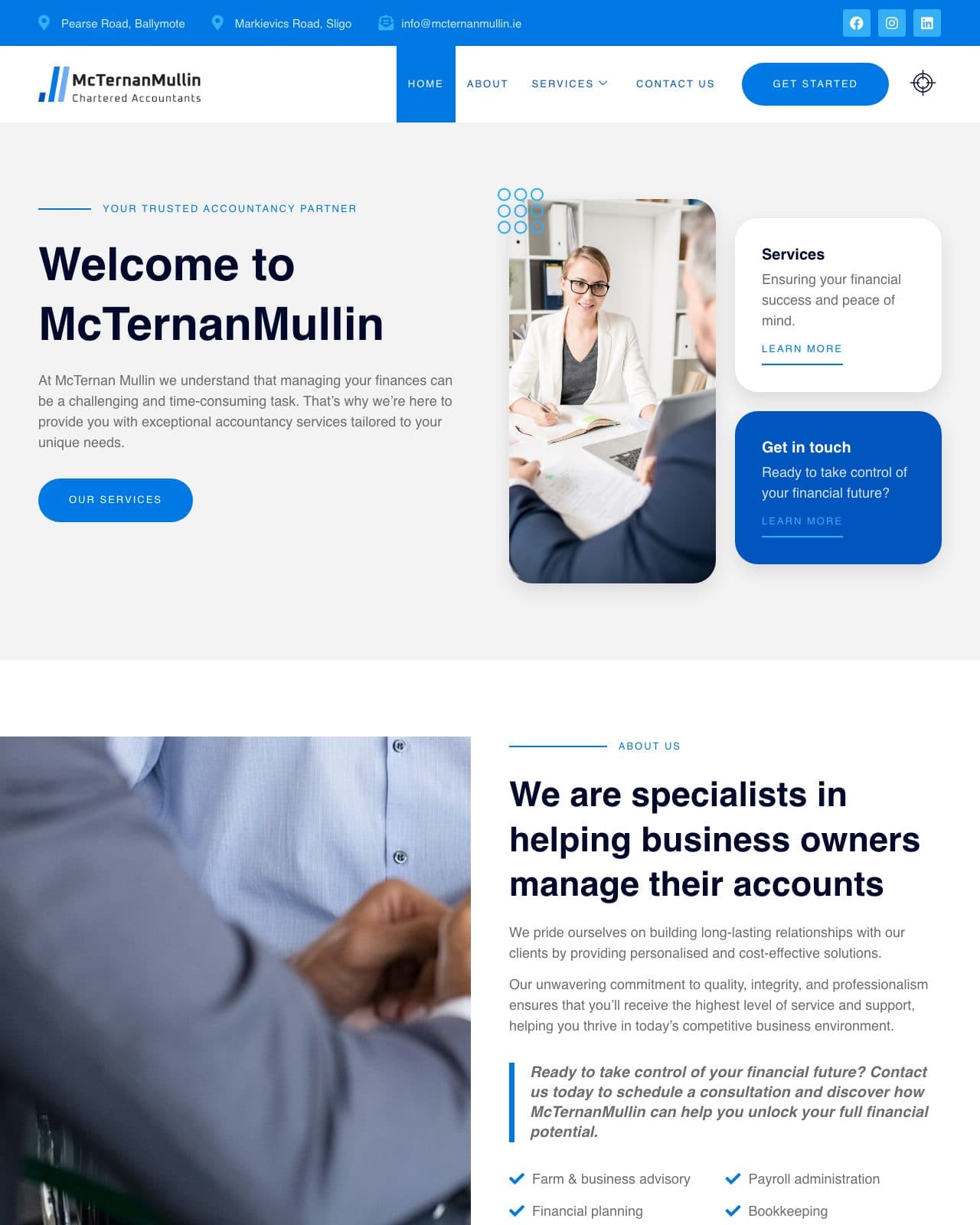 McTernan Mullin website by Webnua